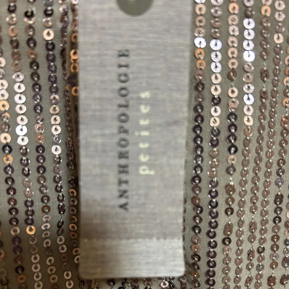 NWT! Women's Anthropologie Maeve Bettina Tiered Sequin Shirt Dres XSP - Picture 12 of 13